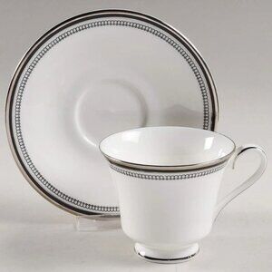 Royal Doulton Sarabande Teacup Saucer White China Bone Set of 6 pair